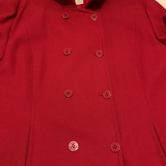 Red Wool Pendleton Pea Coat - Size 16 - 100% Merino Wool - Gorgeous coat! - Picture 9 of 10